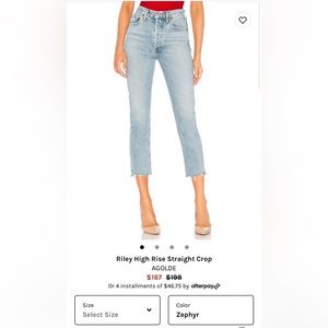 AGOLDE Riley High Rise Ankle Jeans